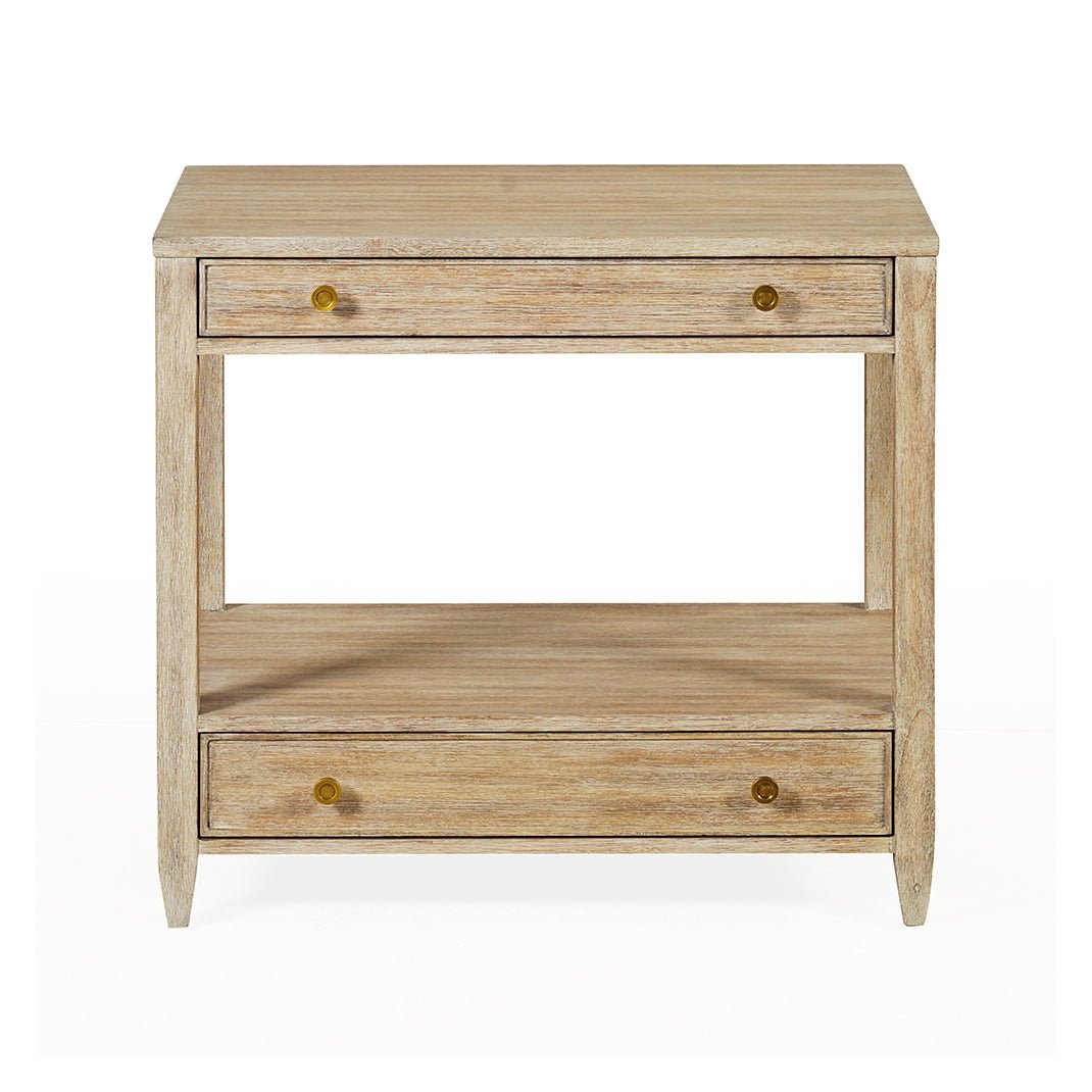 Classic Nightstand with a Weathered Finish - English Georgian America