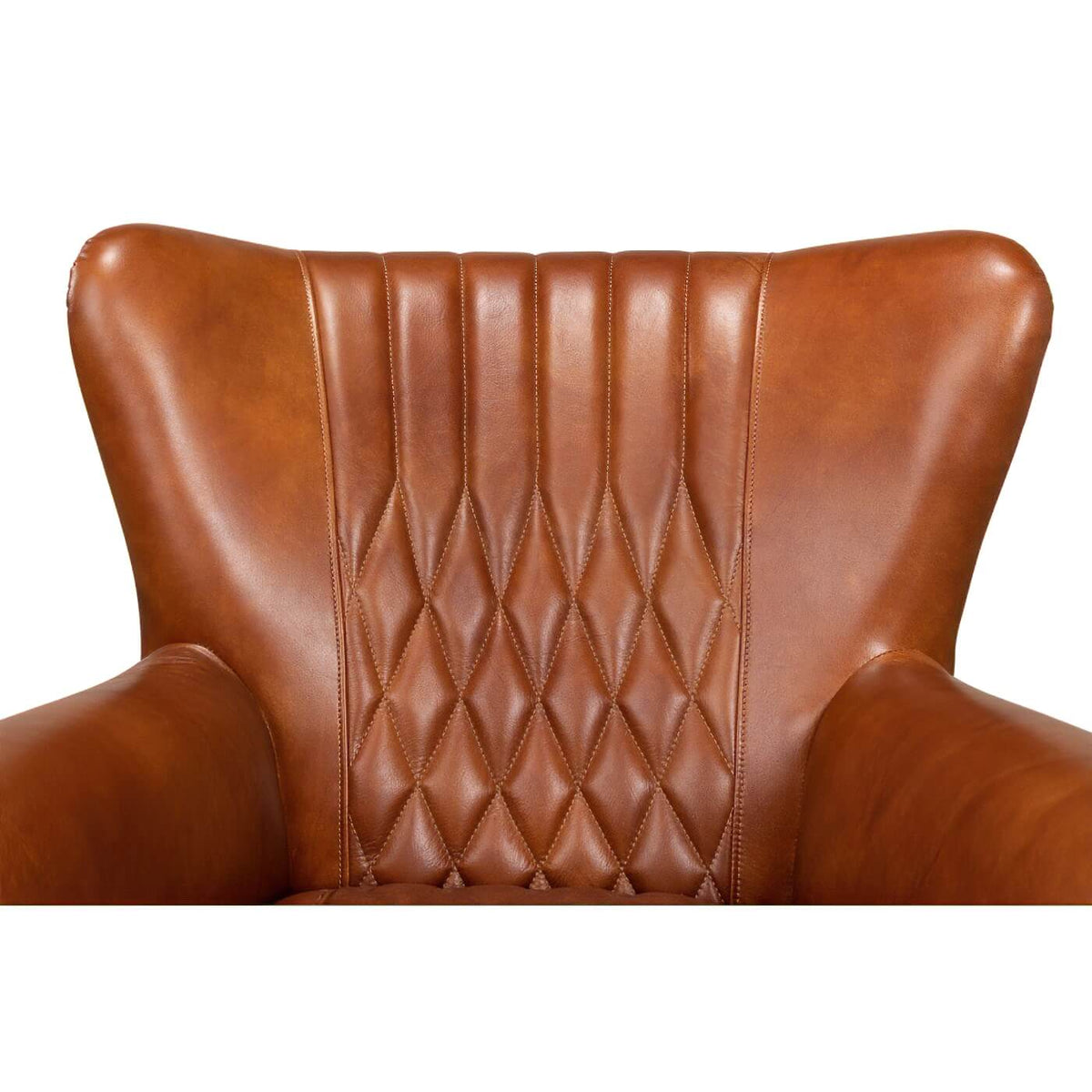 Classic Quilted Leather Armchair - English Georgian America