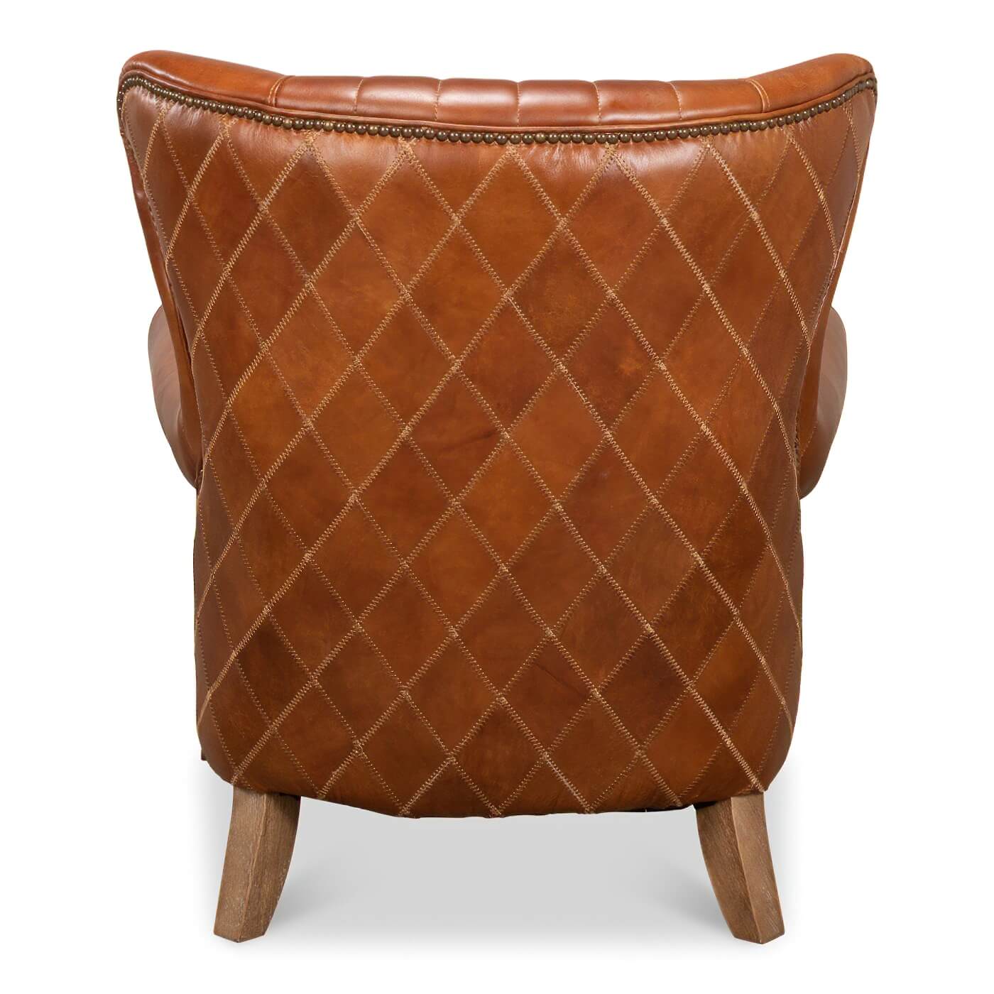 Classic Quilted Leather Armchair - English Georgian America
