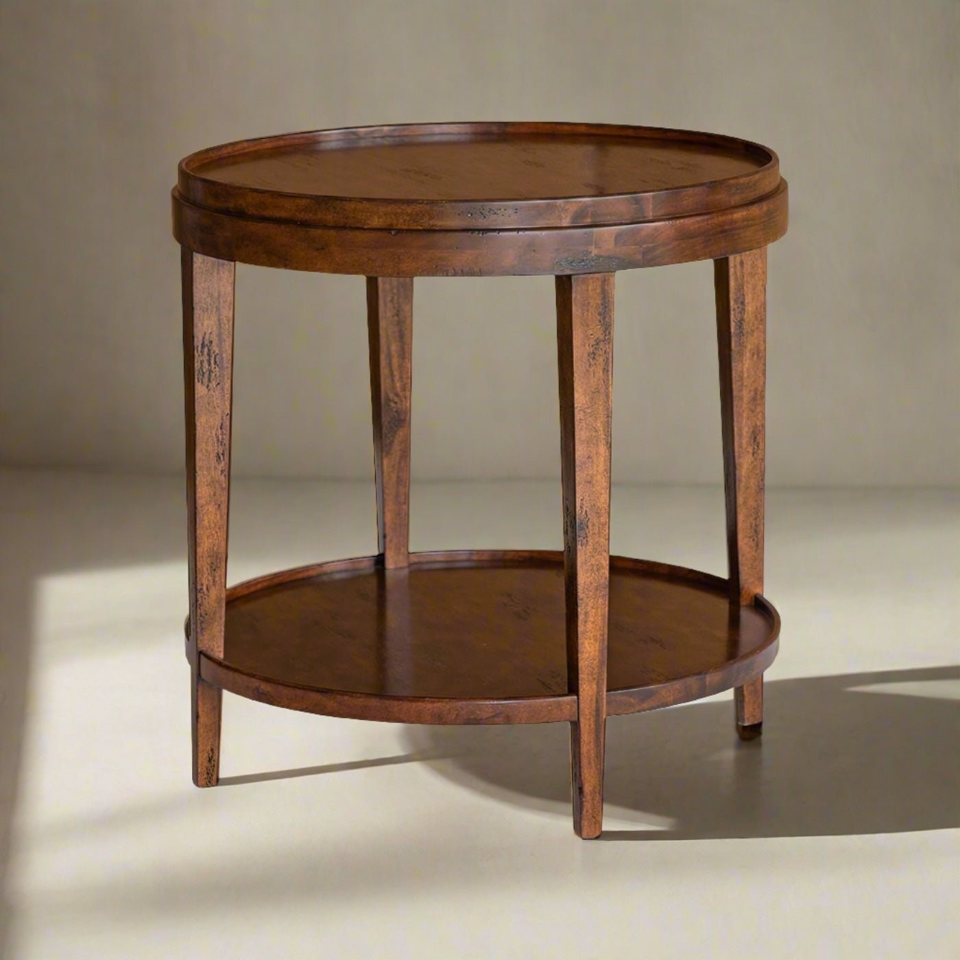 Classic Round End Table - Country Finish - English Georgian America