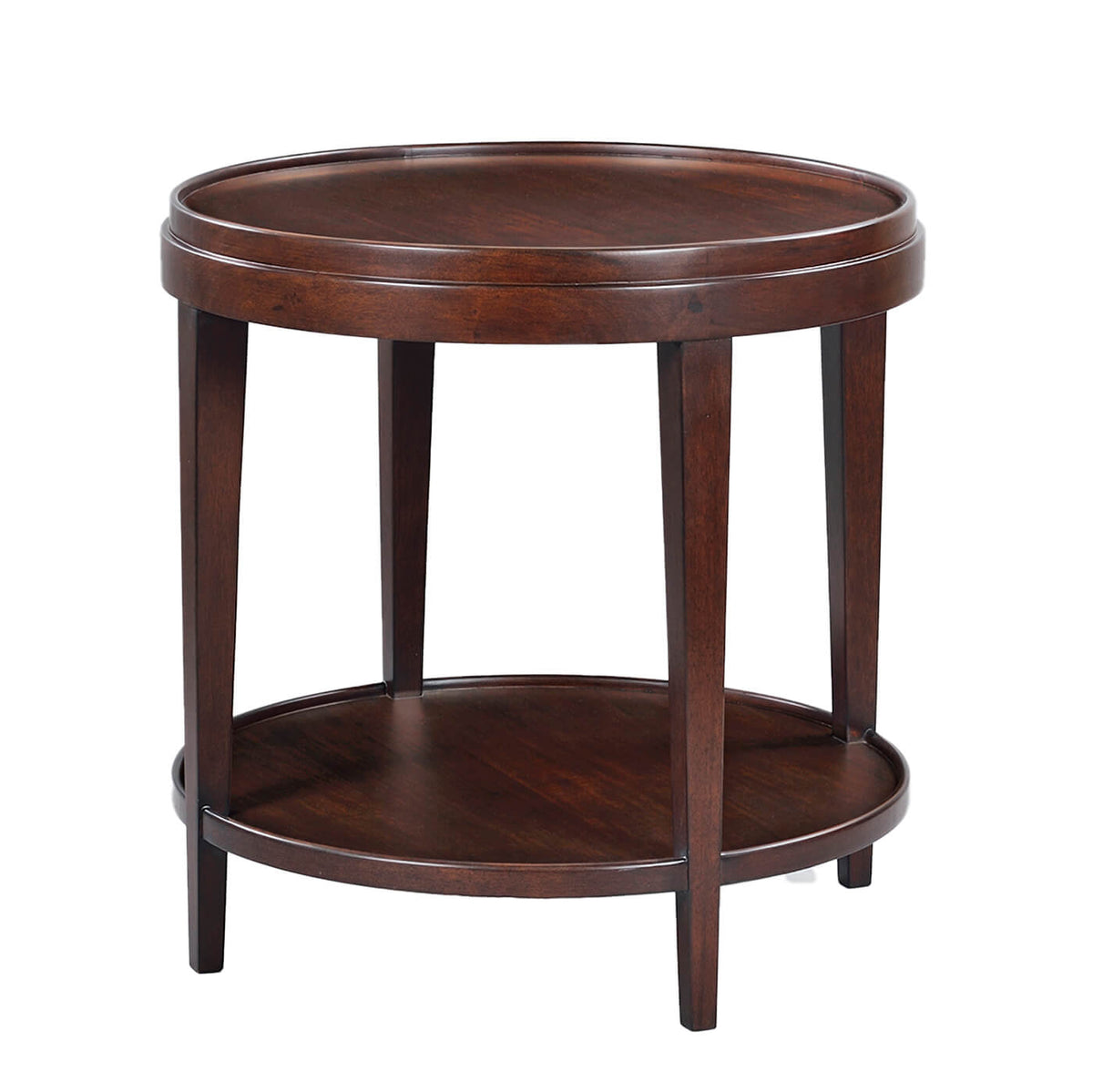 Classic Round End Table - Mahogany Finish - English Georgian America