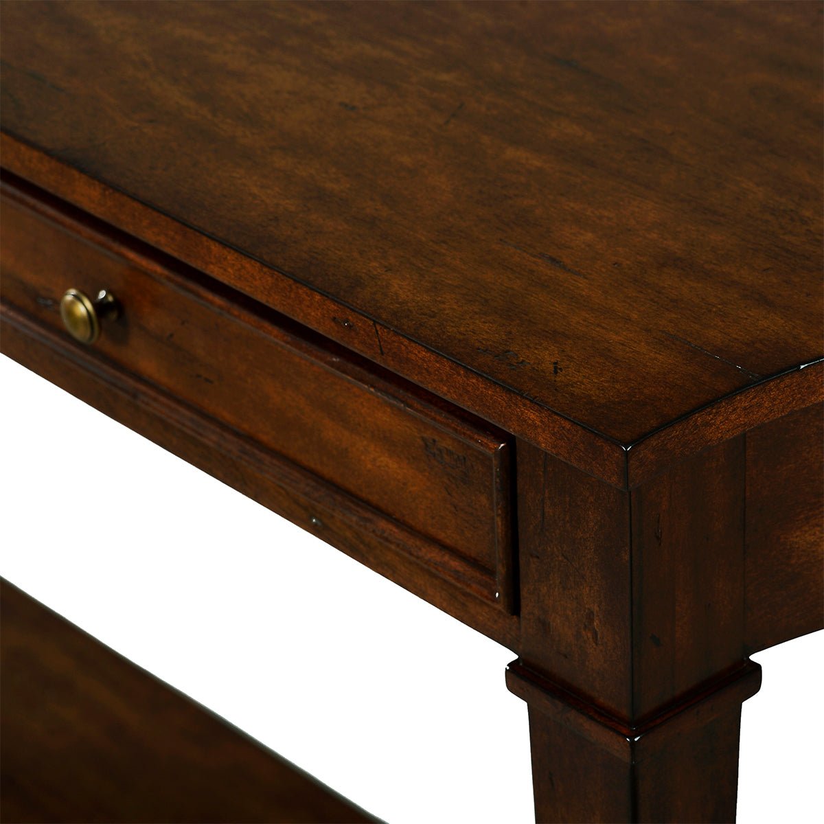 Classic Rustic Console Table - Country Finish - English Georgian America