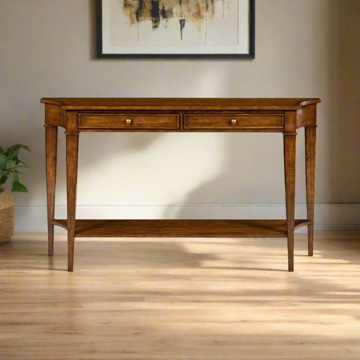 Classic Rustic Console Table - Country Finish - English Georgian America