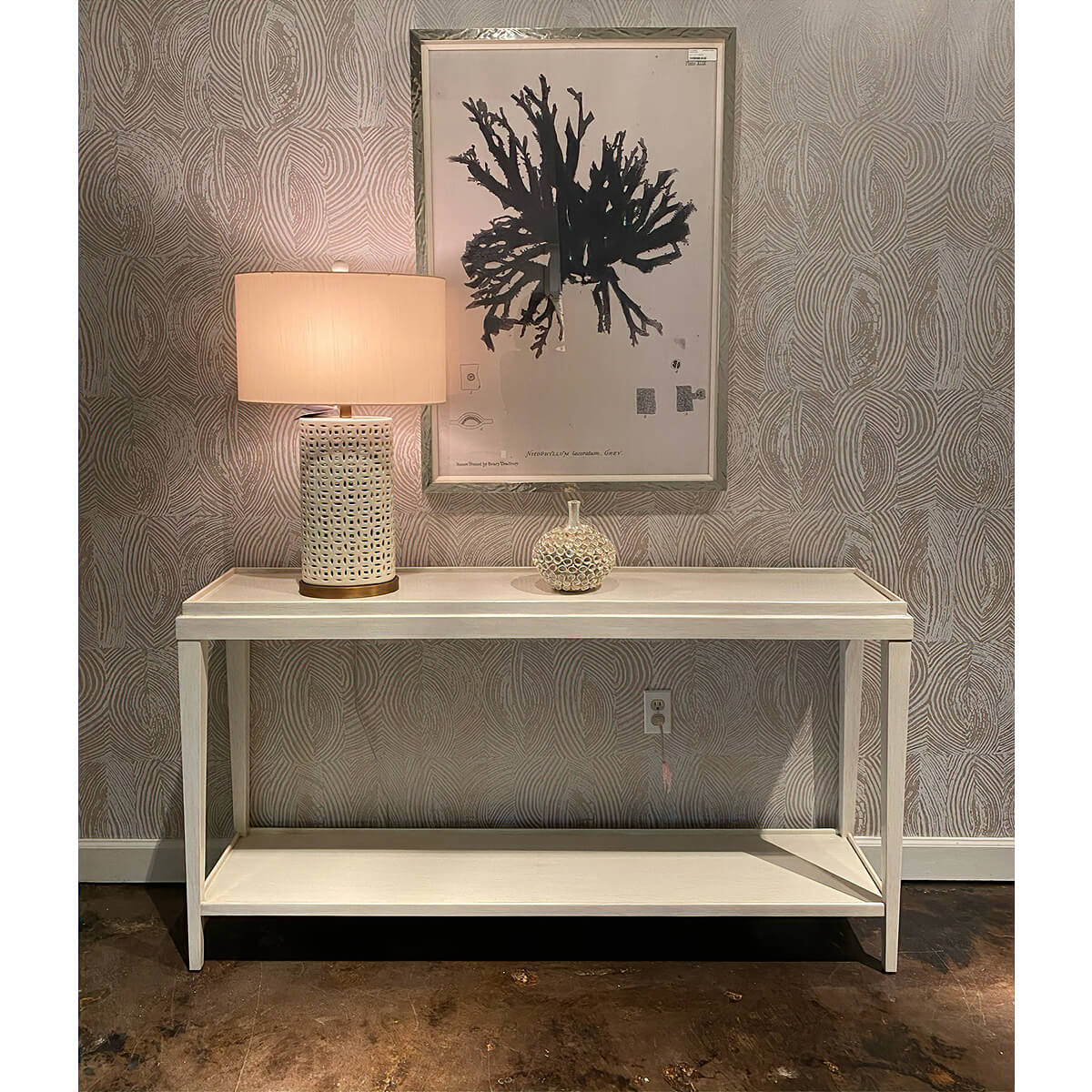 Classic Rustic Console Table - White Lacquer - English Georgian America