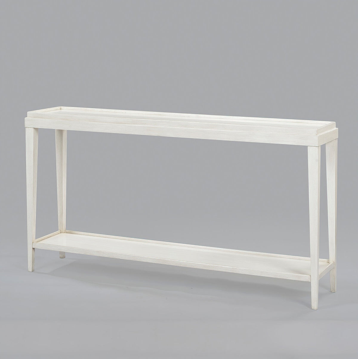 Classic Rustic Console Table - White Lacquer - English Georgian America