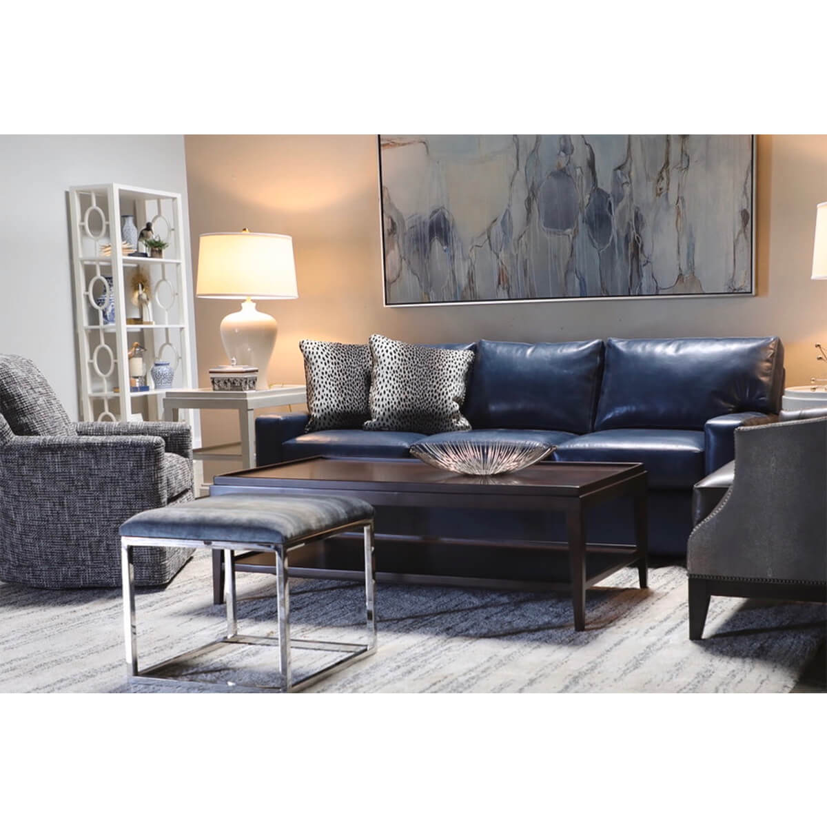 Classic Rustic Rectangular Coffee Table - White Lacquer - English Georgian America