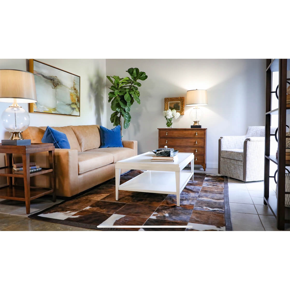 Classic Rustic Rectangular Coffee Table - White Lacquer - English Georgian America