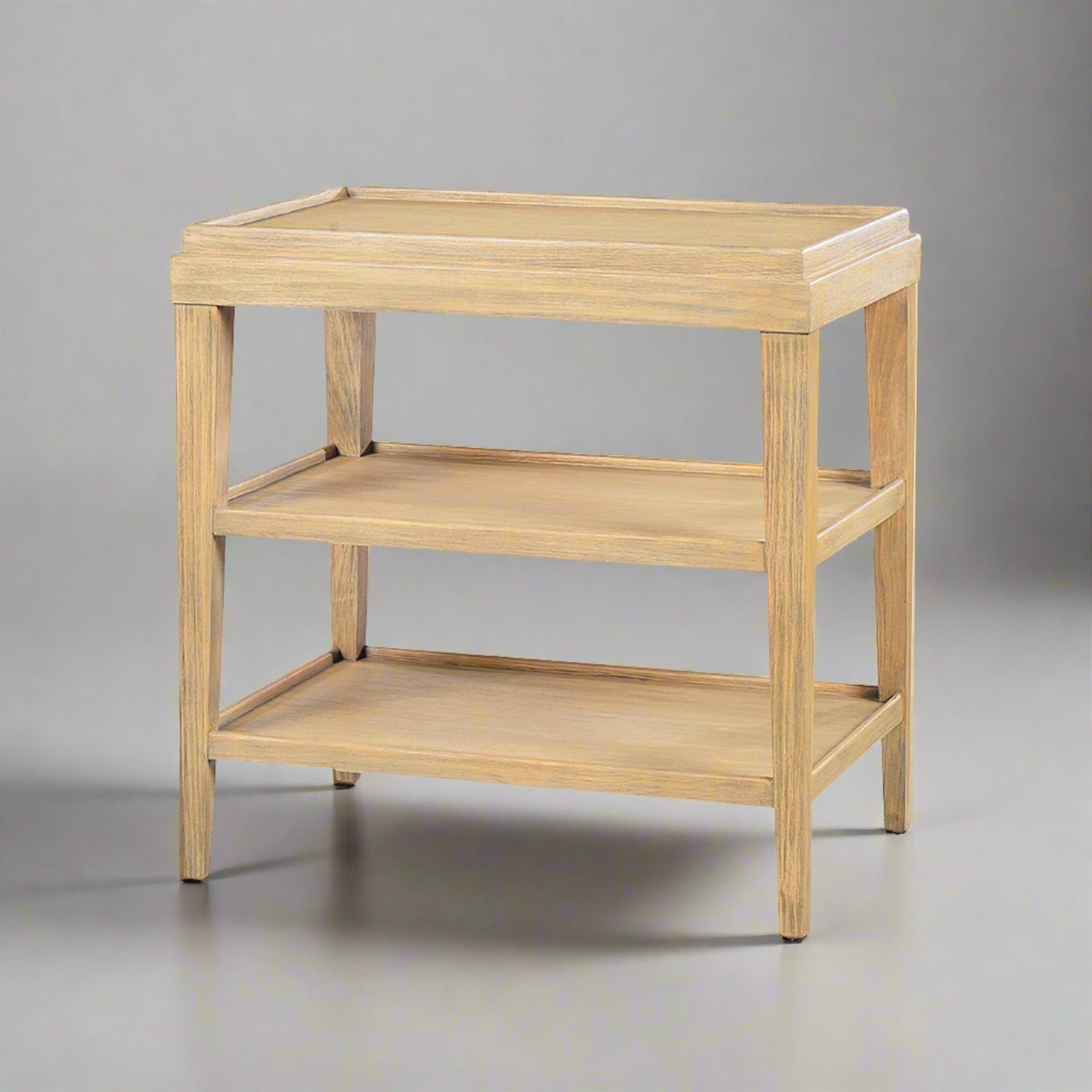 Classic Three - Tier Side Table - Light Finish - English Georgian America