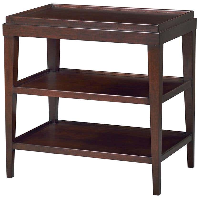 Classic Three-tier Side Table - Mahogany Finish - English Georgian America