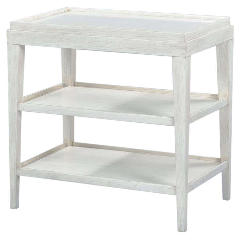Classic Three-tier Side Table - Rustic White - English Georgian America