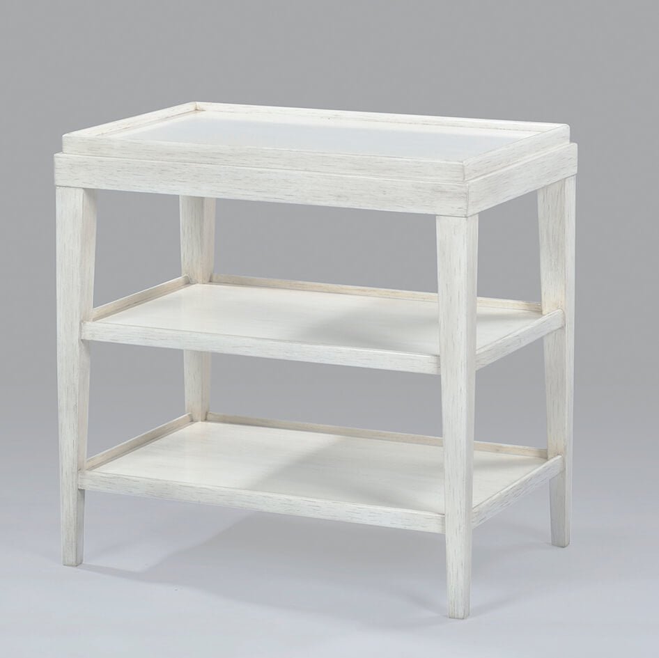 Classic Three-tier Side Table - Rustic White - English Georgian America