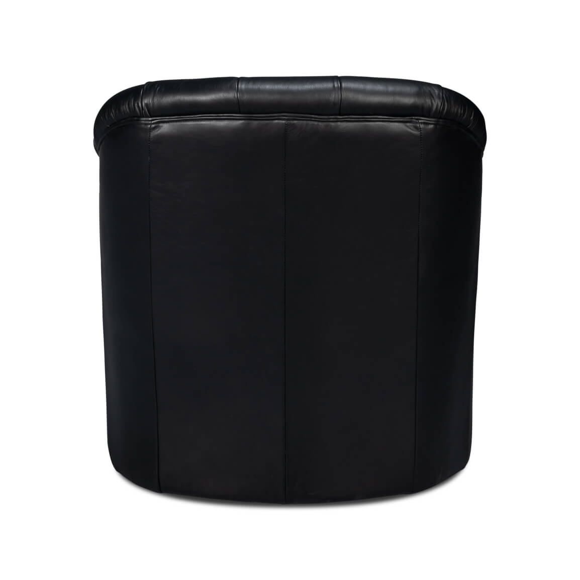 Classic Tufted Black Leather Armchair - English Georgian America