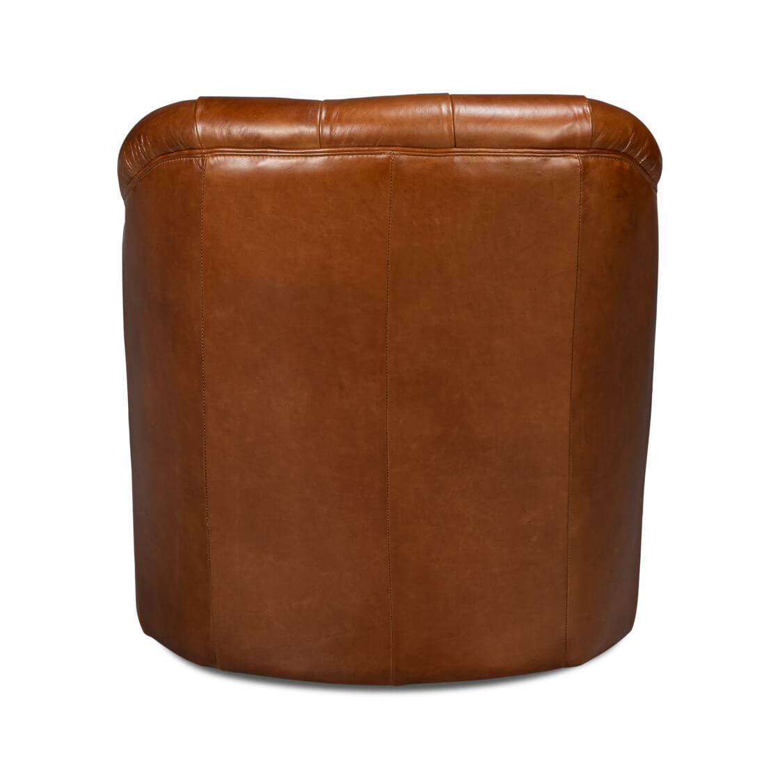 Classic Tufted Brown Leather Armchair - English Georgian America