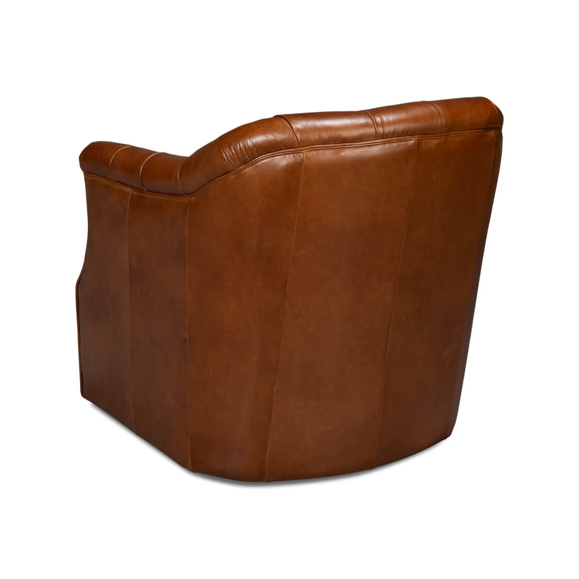 Classic Tufted Brown Leather Armchair - English Georgian America