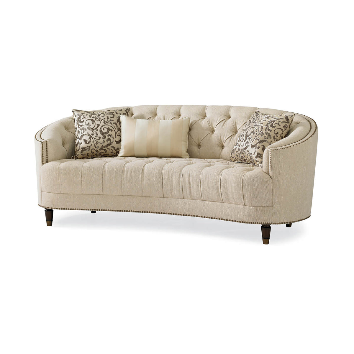 Classic Tufted Curved Back Sofa - English Georgian America