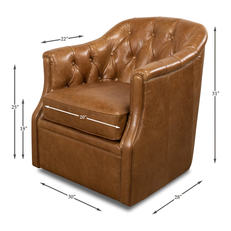 Classic Tufted Tub Back Armchair - English Georgian America