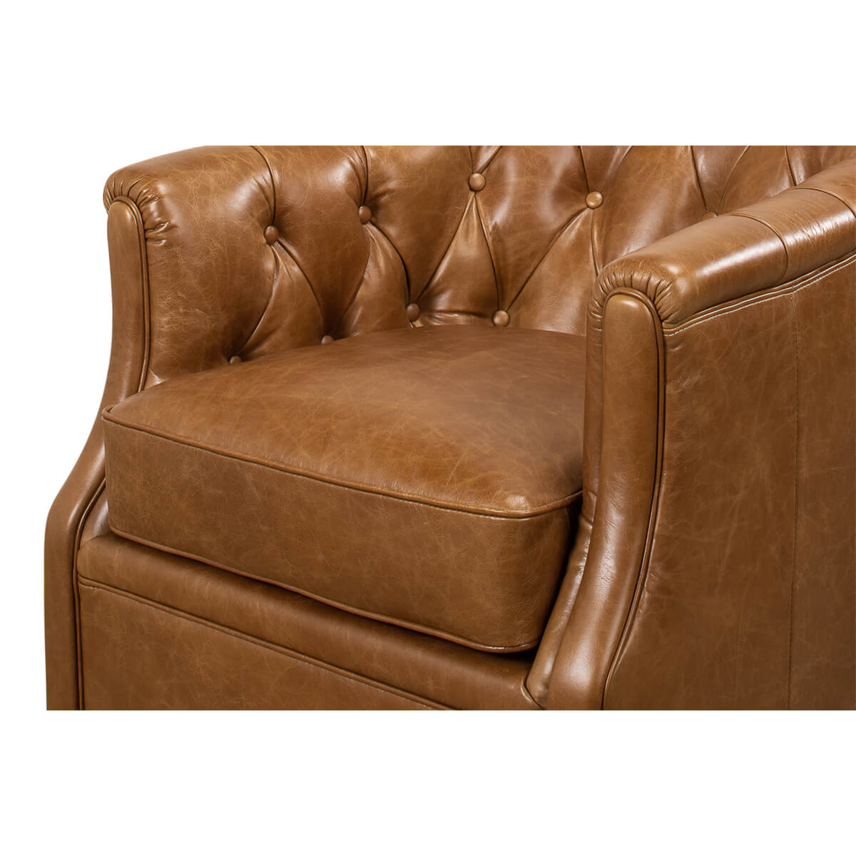 Classic Tufted Tub Back Armchair - English Georgian America