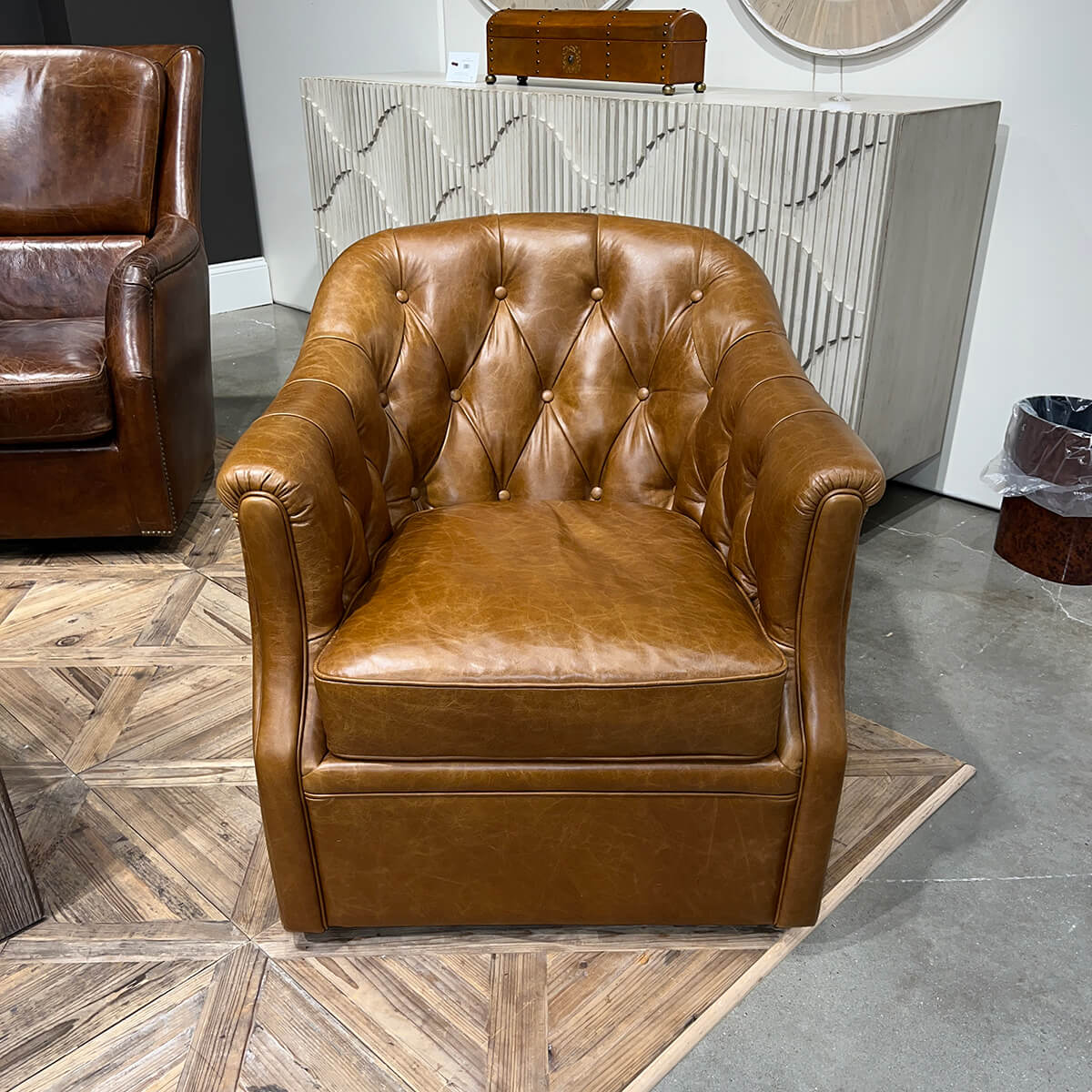 Classic Tufted Tub Back Armchair - English Georgian America