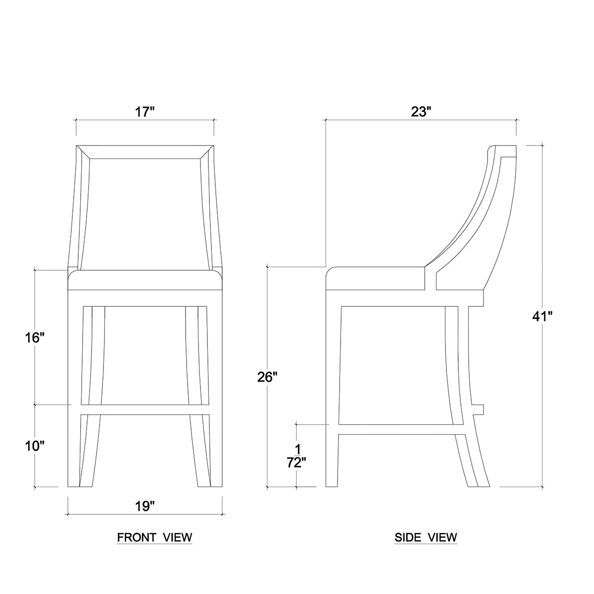 Classic Upholstered Counter Stool - English Georgian America
