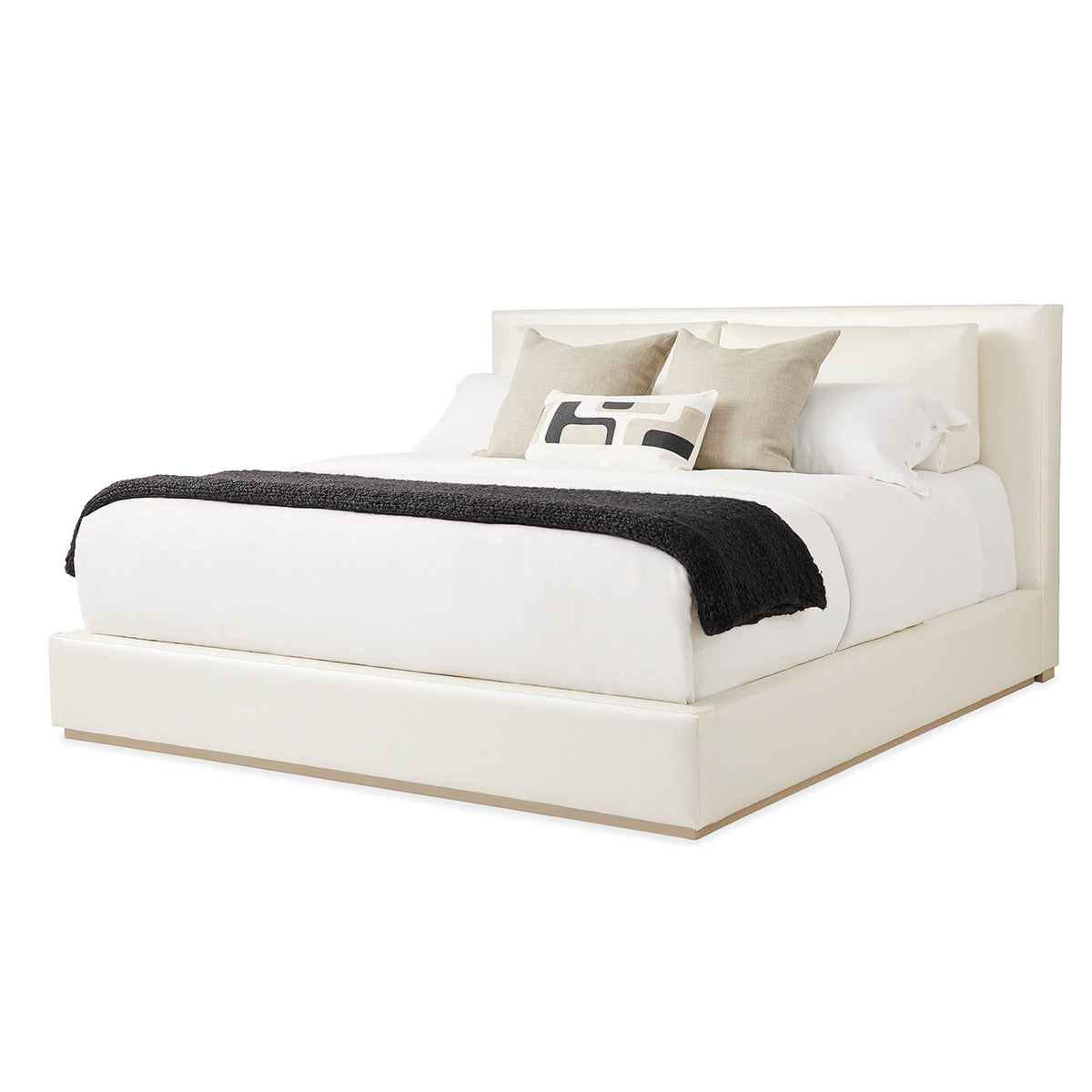 Classic Upholstered Platform King Bed - English Georgian America