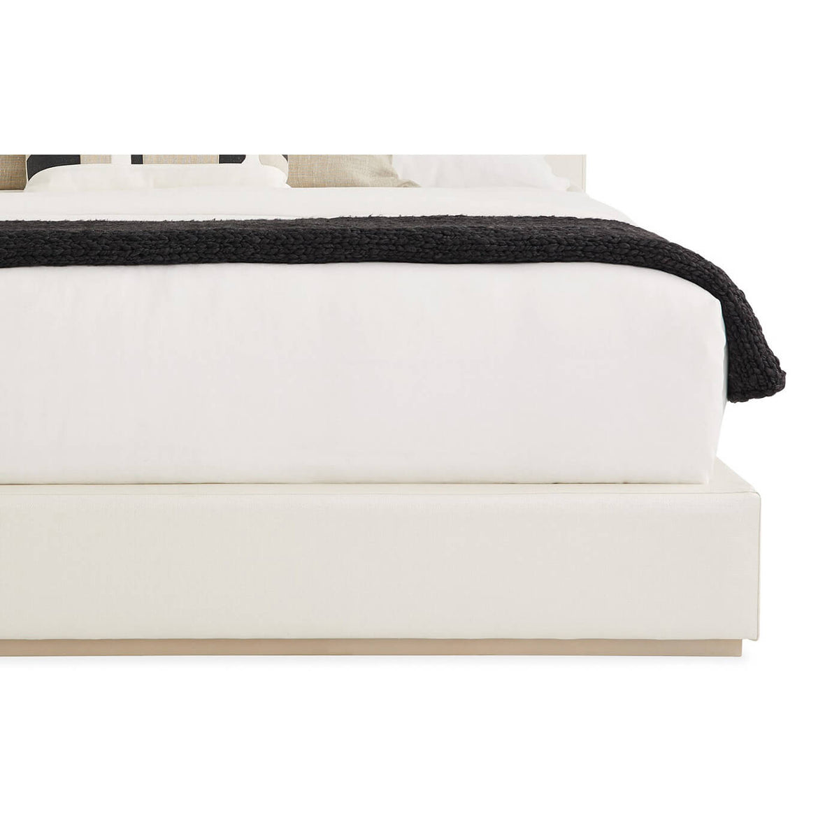 Classic Upholstered Platform King Bed - English Georgian America