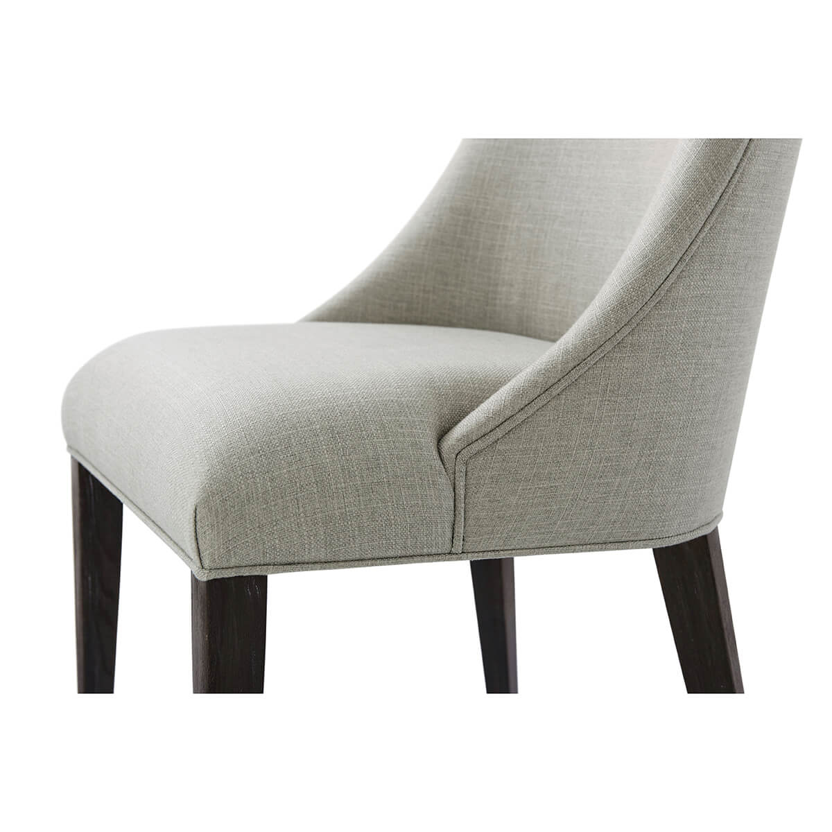Classic Upholstered Scoop Back Side Chair - Dark Rowan - English Georgian America