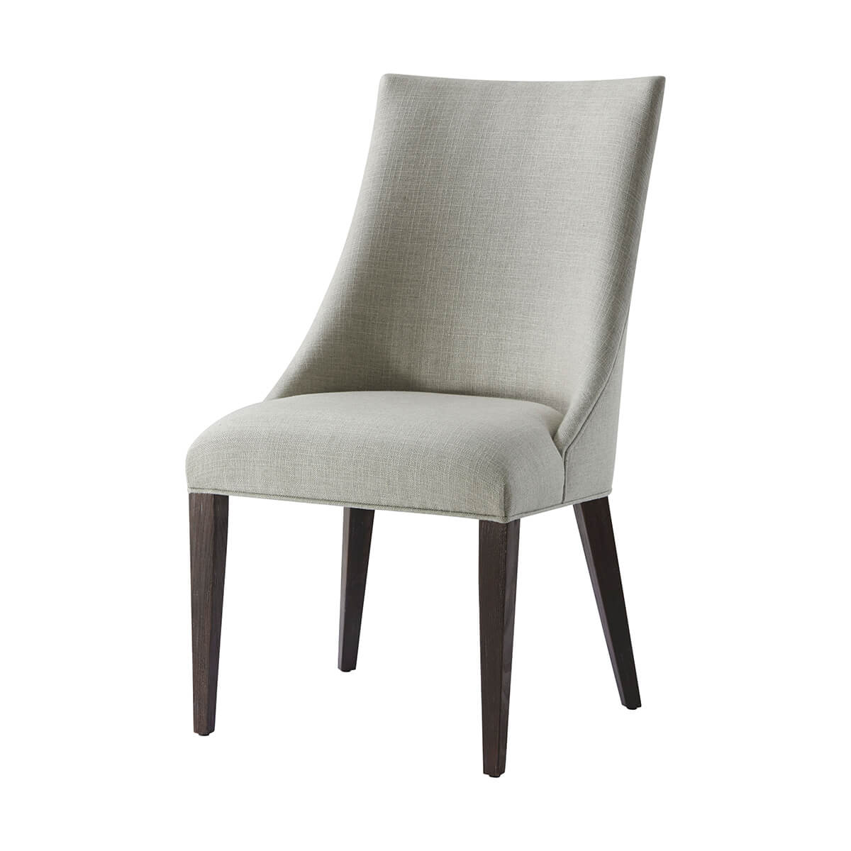 Classic Upholstered Scoop Back Side Chair - Dark Rowan - English Georgian America