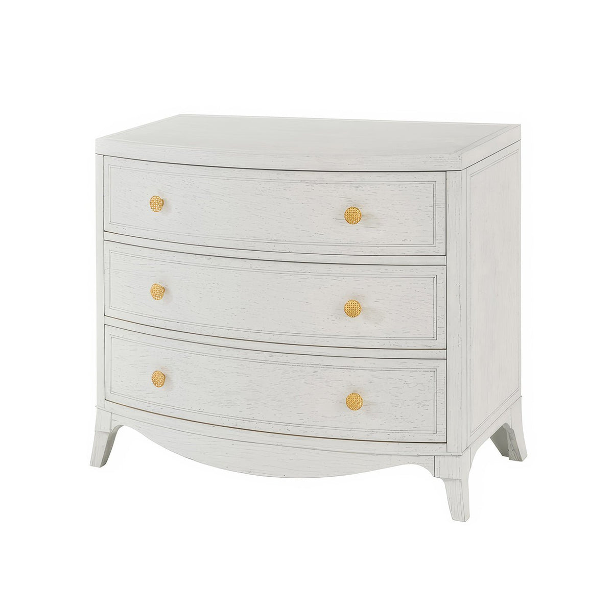 Classic White Bedside Chest - English Georgian America