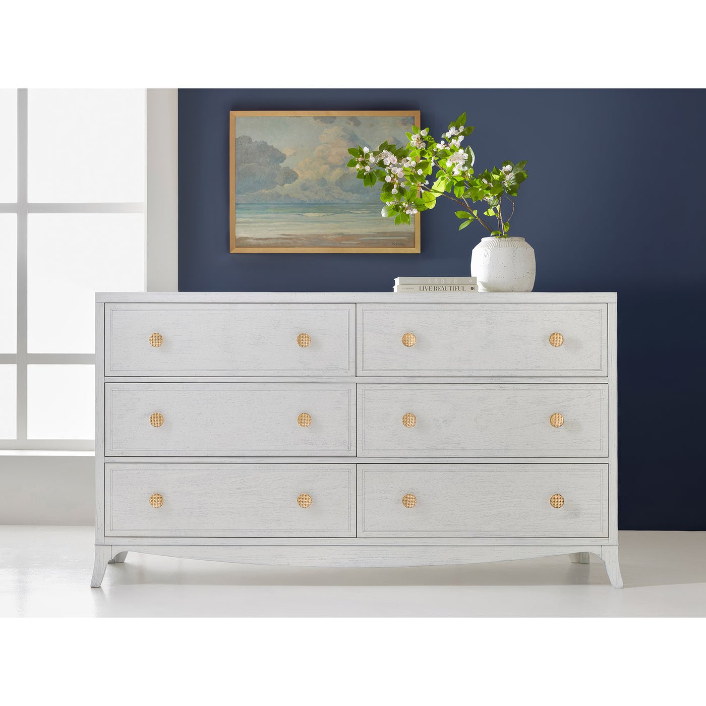 Classic White Double Dresser - English Georgian America