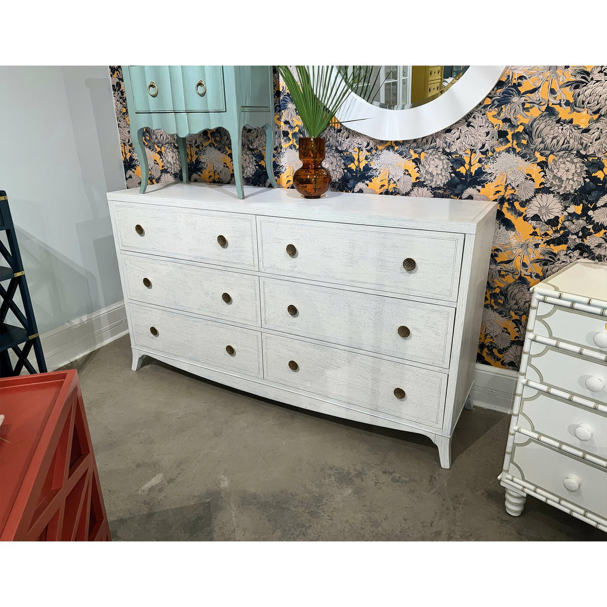 Classic White Double Dresser - English Georgian America