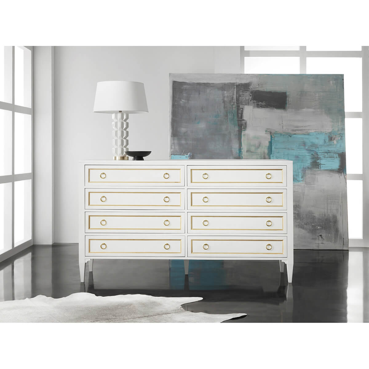 Classic White Painted Dresser - English Georgian America Classic White Painted Dresser - English Georgian America