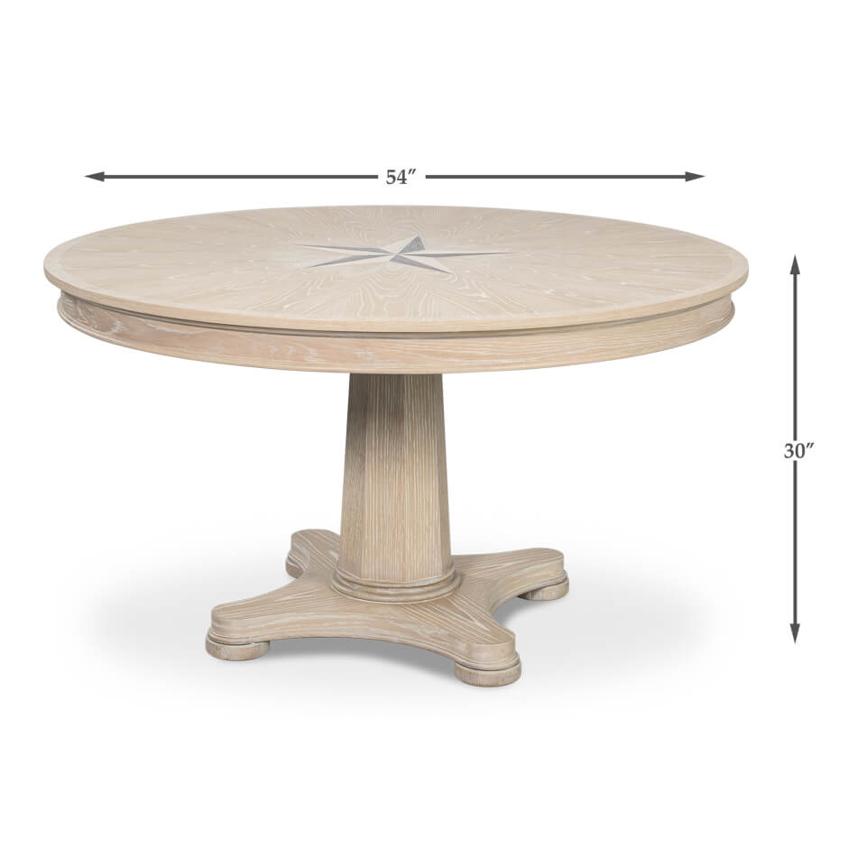 Classic Whitewash Round Dining Table - English Georgian America