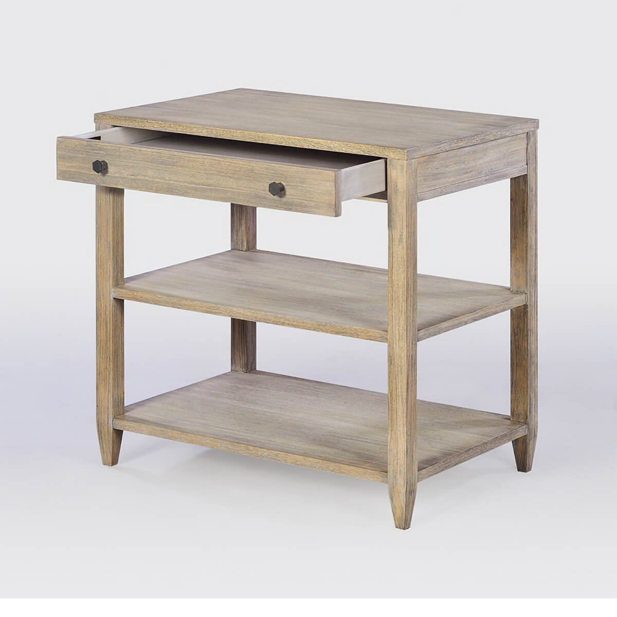 Classic Wide Side Table - Rustic Greyed - English Georgian America