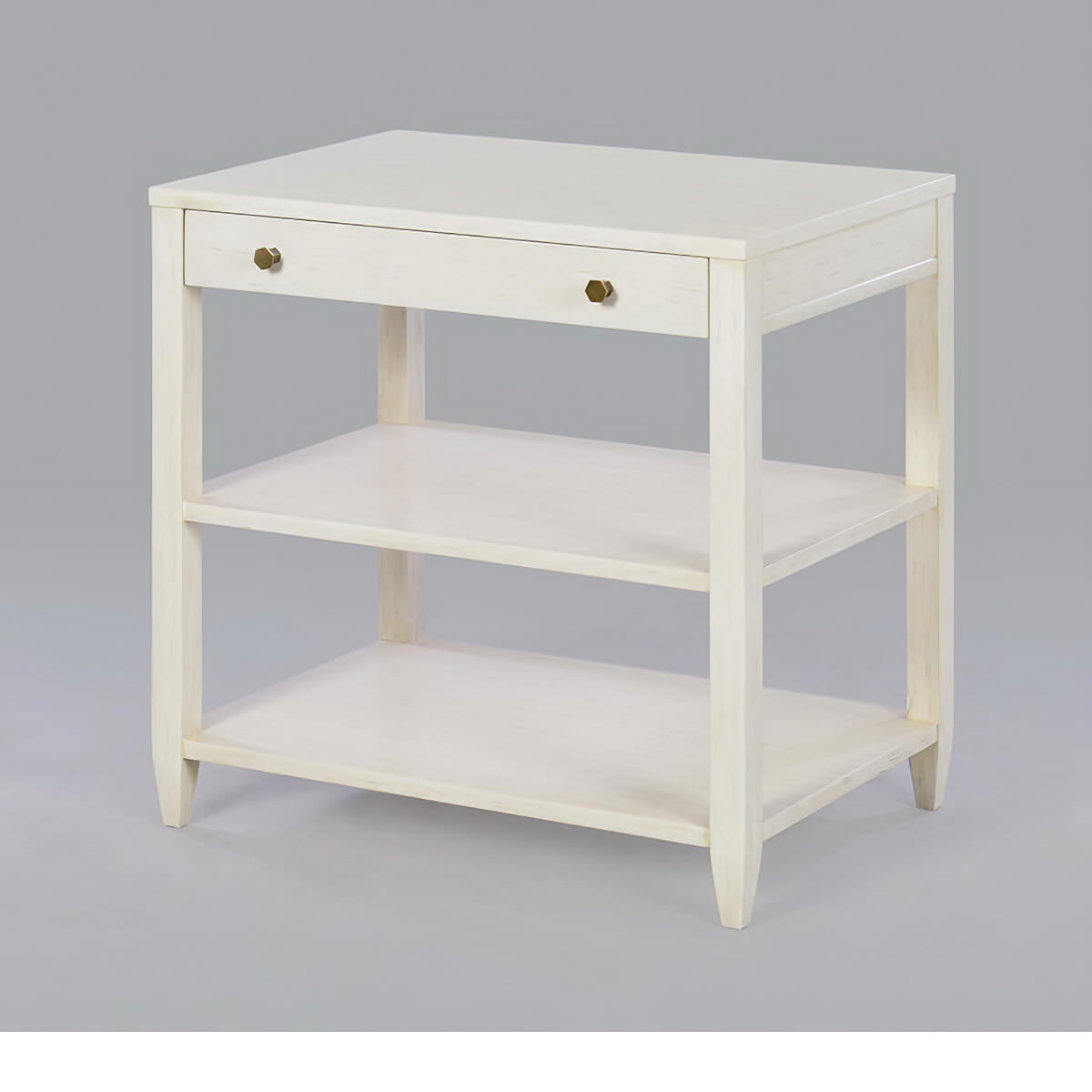 Classic Wide Side Table - Rustic White - English Georgian America