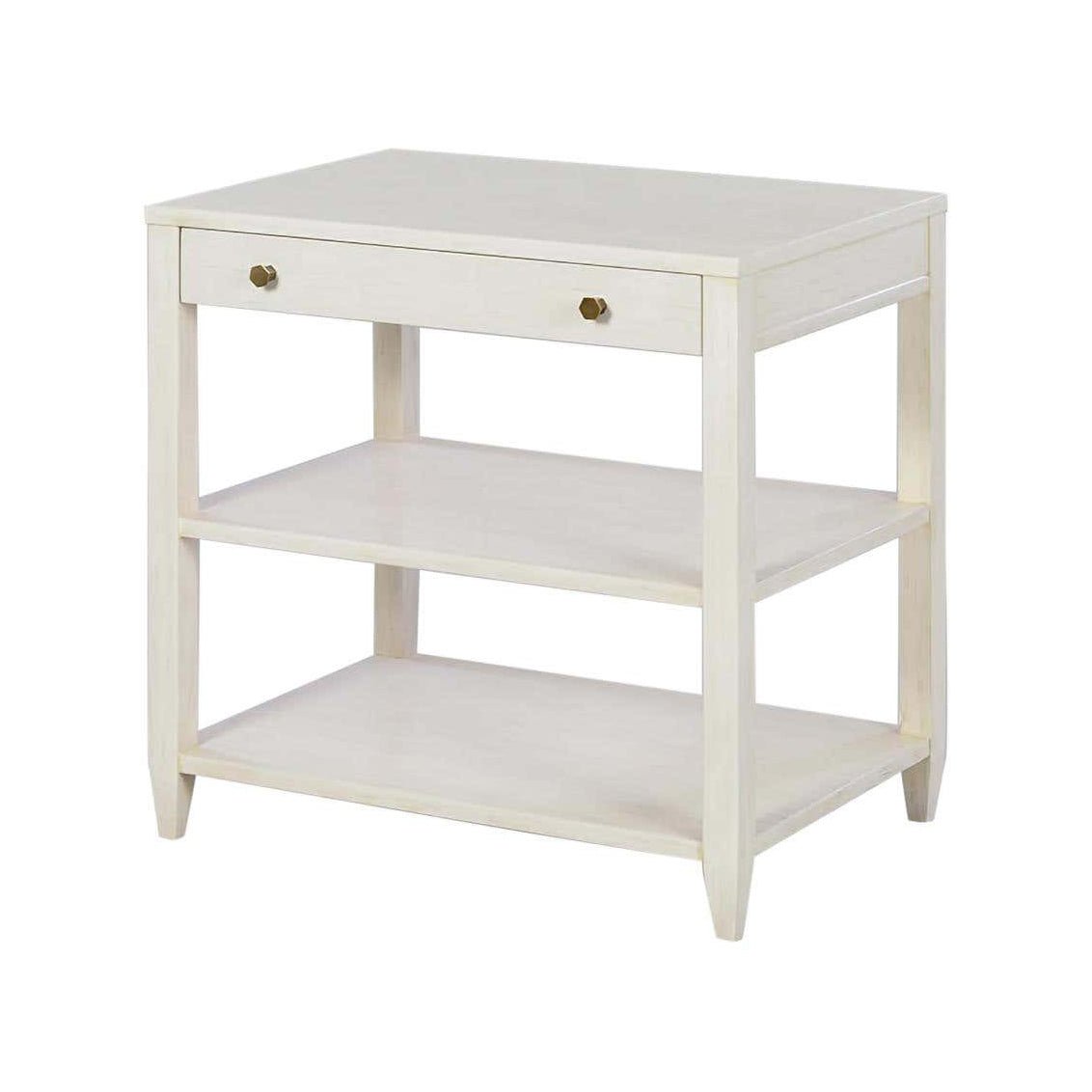 Classic Wide Side Table - Rustic White - English Georgian America