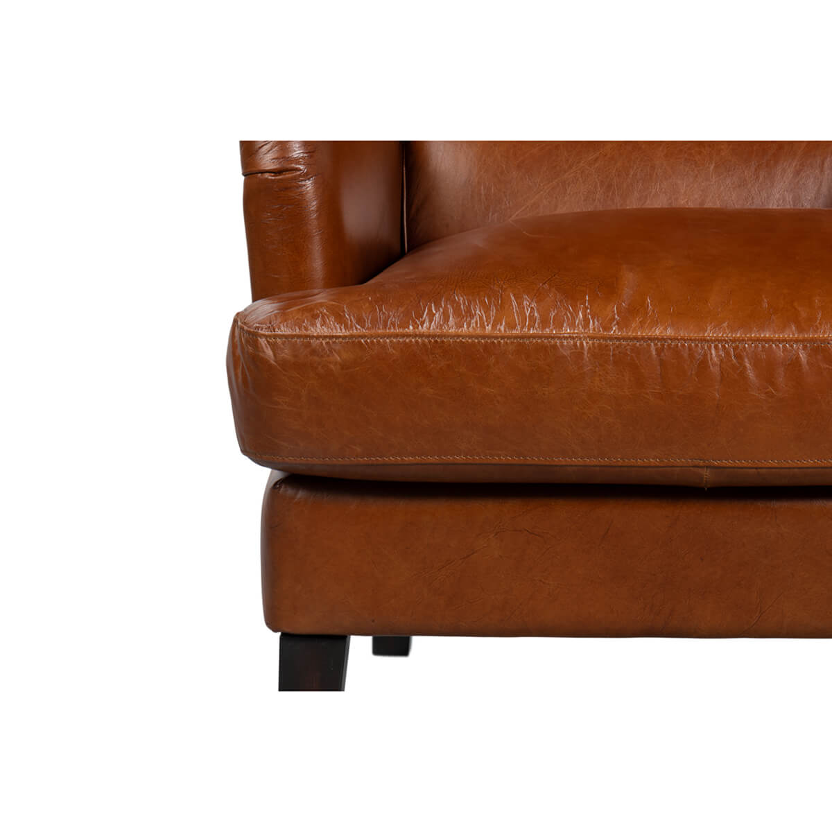 Classic Wingback Leather Chair - English Georgian America