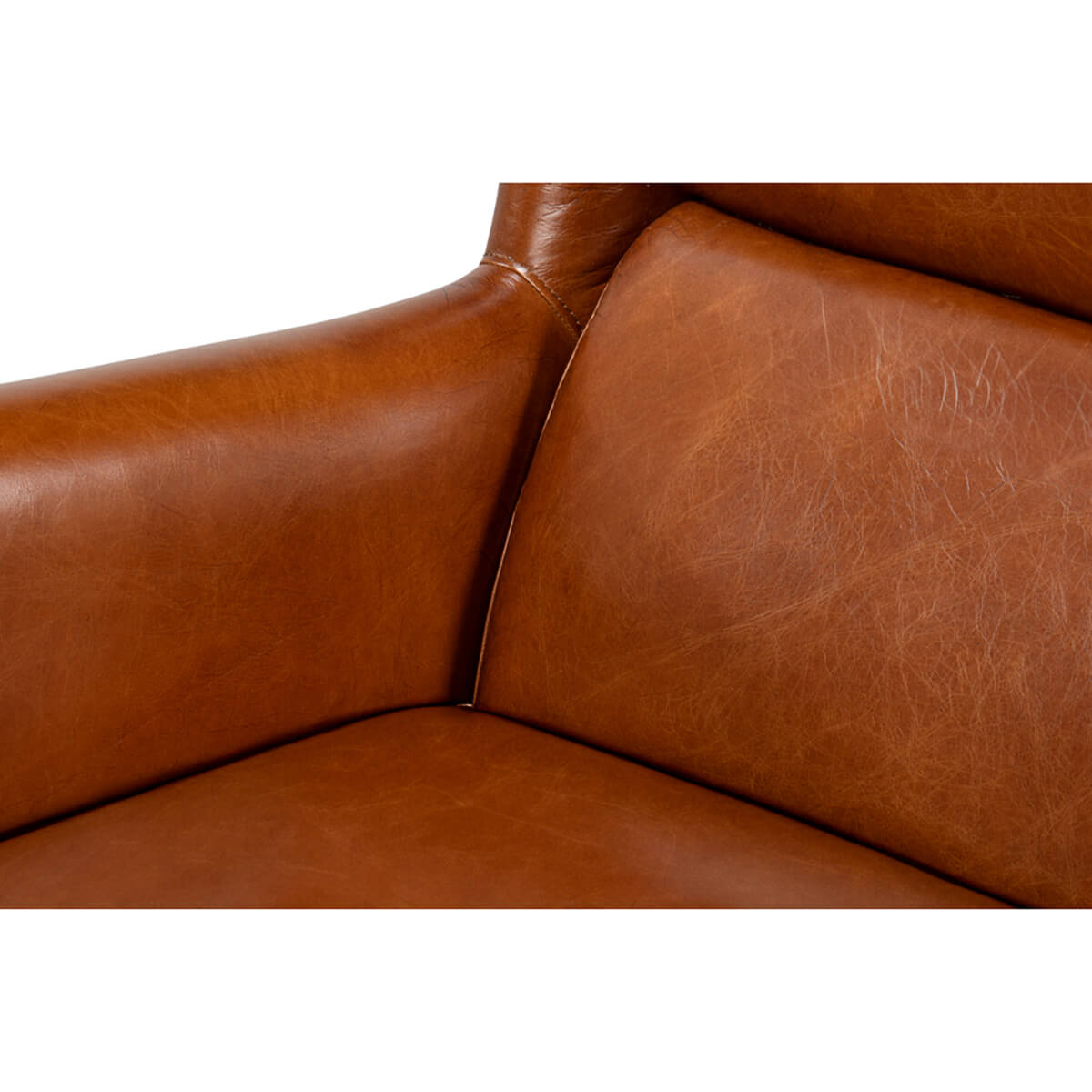 Classic Wingback Leather Chair - English Georgian America