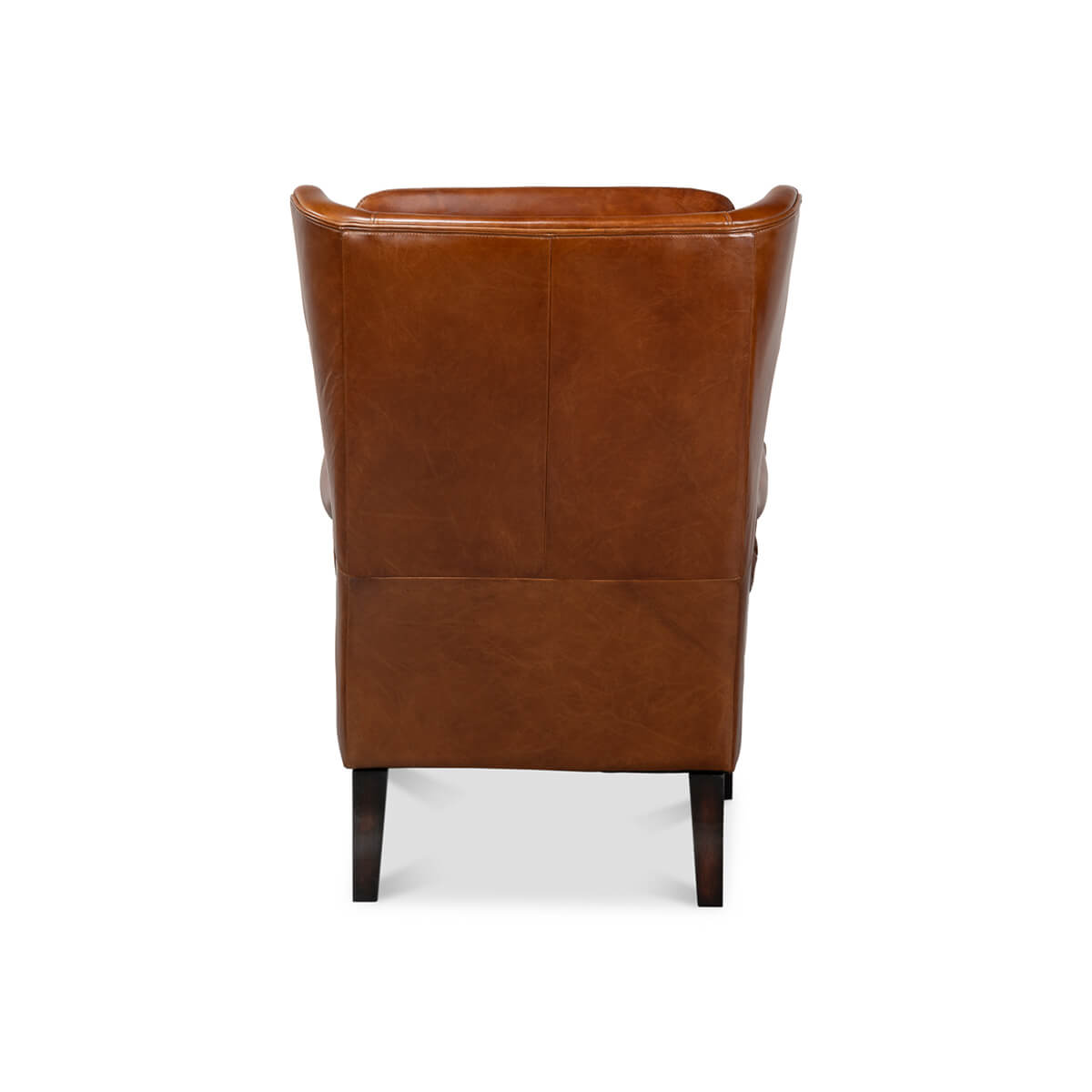 Classic Wingback Leather Chair - English Georgian America