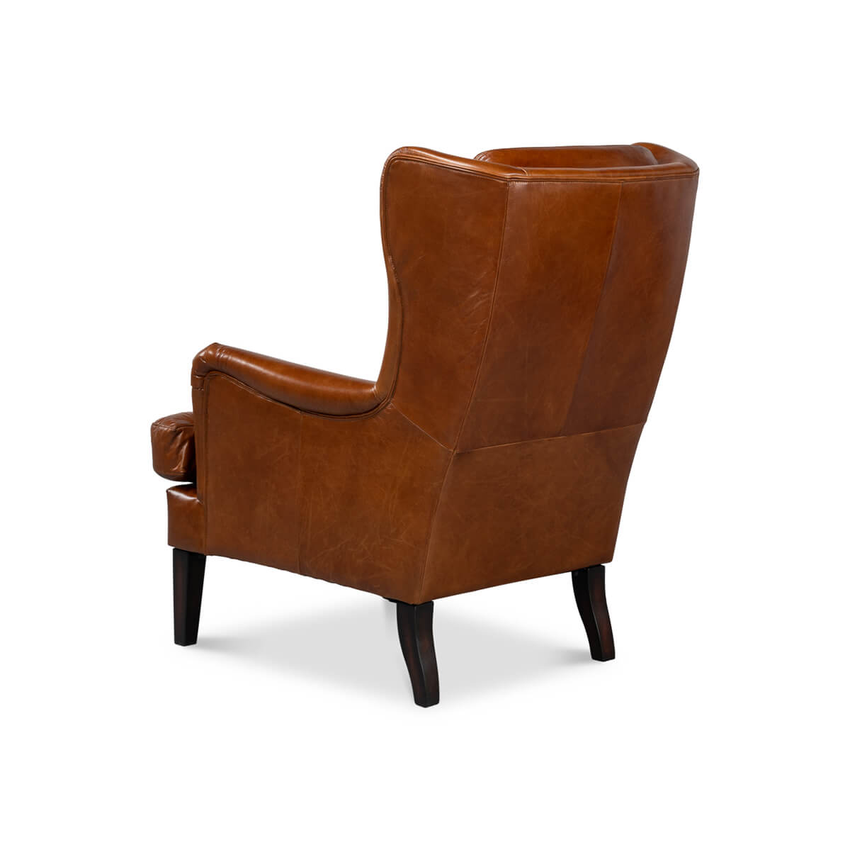 Classic Wingback Leather Chair - English Georgian America