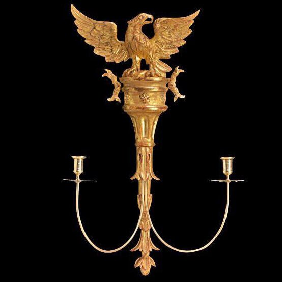 Classical Eagle Carved Wall Light - English Georgian America