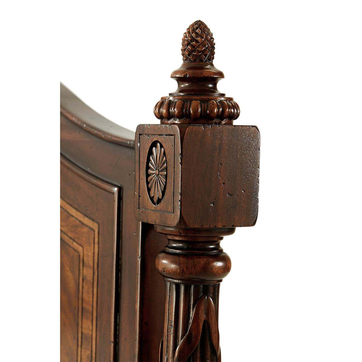 Classical Polished King Size Bed - English Georgian America