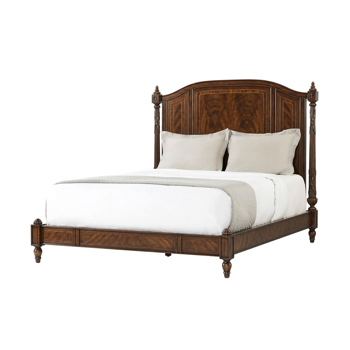 Classical Polished Queen Size Bed - English Georgian America