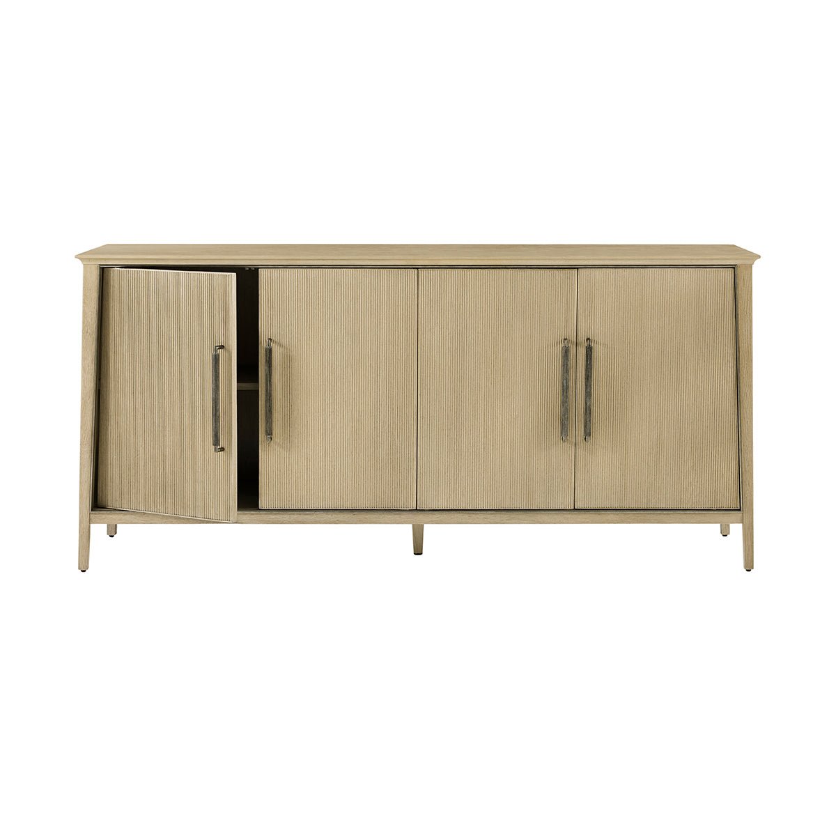 Coastal Mid - Century Modern Oak Sideboard - English Georgian America