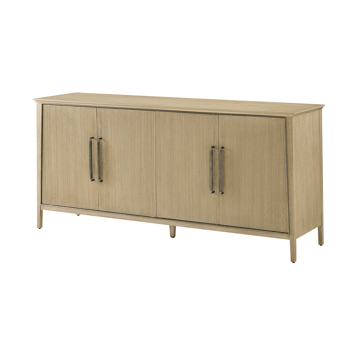 Coastal Mid - Century Modern Oak Sideboard - English Georgian America