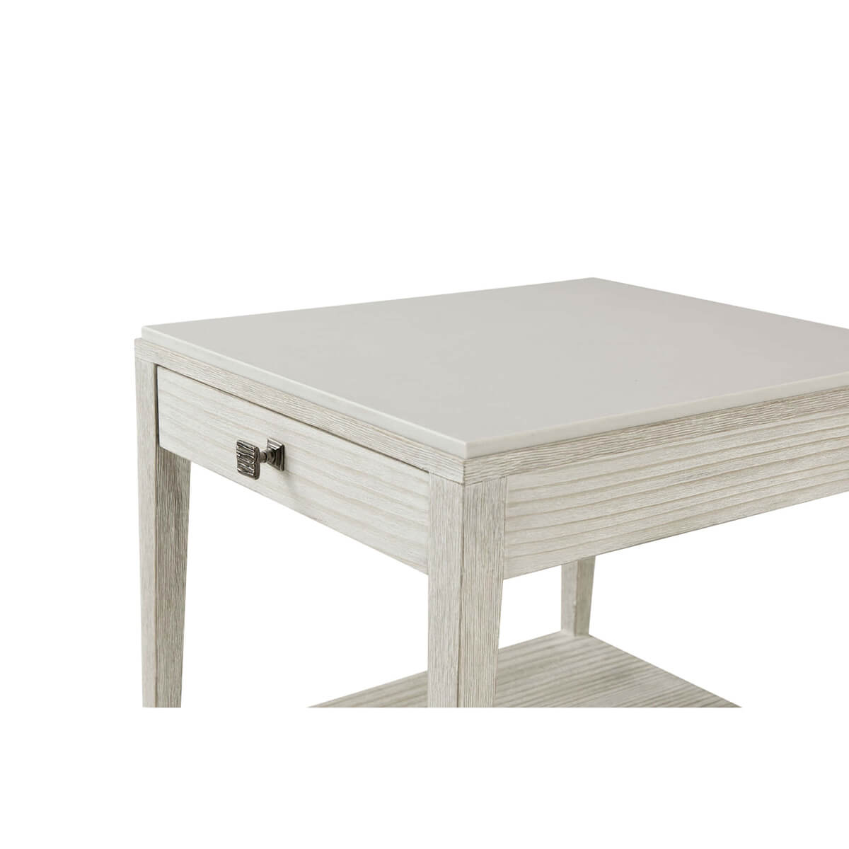 Coastal Painted Stone Top Side Table - English Georgian America