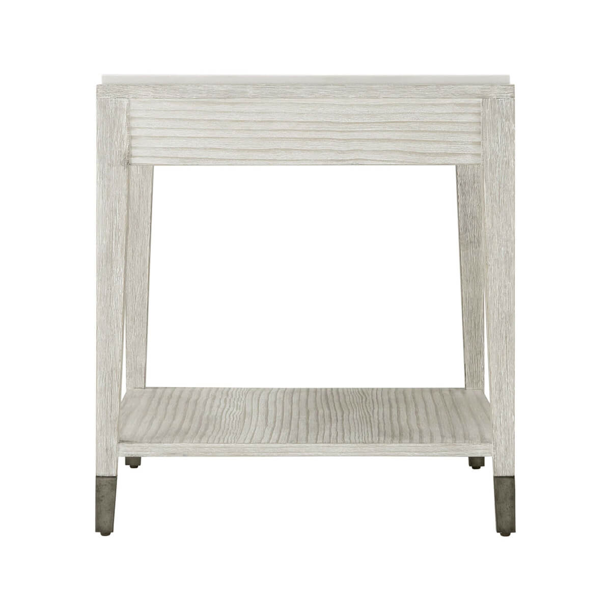 Coastal Painted Stone Top Side Table - English Georgian America