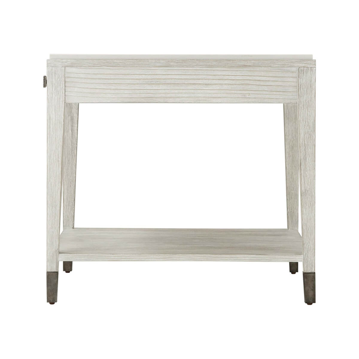 Coastal Painted Stone Top Side Table - English Georgian America