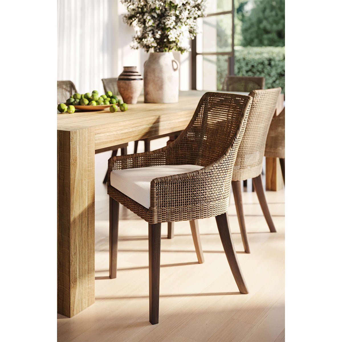 Coastal rattan dining chairs discount