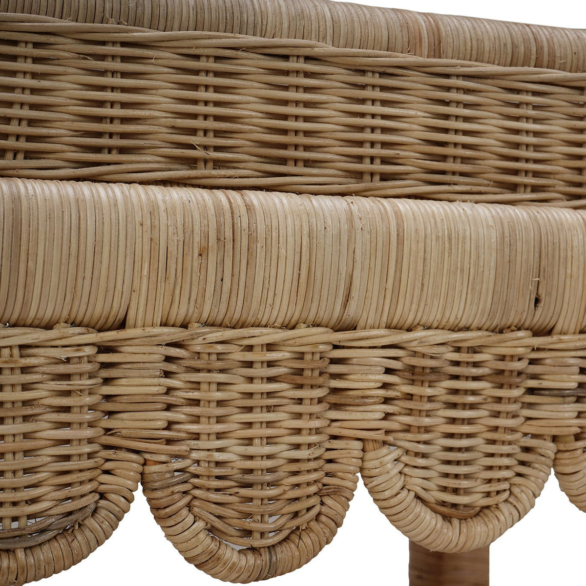 Coastal Rattan Scalloped Side Table - English Georgian America