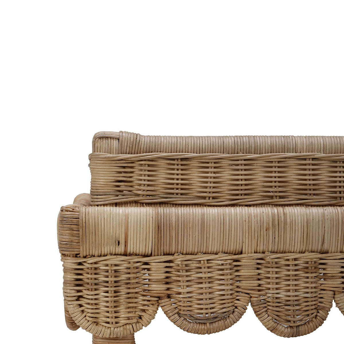 Coastal Rattan Scalloped Side Table - English Georgian America